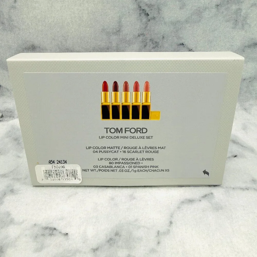 Tom Ford Mini Deluxe Lipstick Set-Pussycat,Scarlet,Casablanca,Pink-5pc-BOXED-NEW - Picture 10 of 14